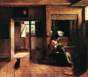 Pieter de Hooch, Scène d'intérieur avec une mère épouillant son enfant, 1660