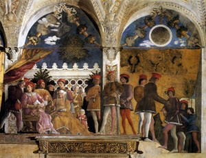 Andrea Mantegna, mur de la Chambre des époux, fresque, palais ducal de Mantoue, 1465